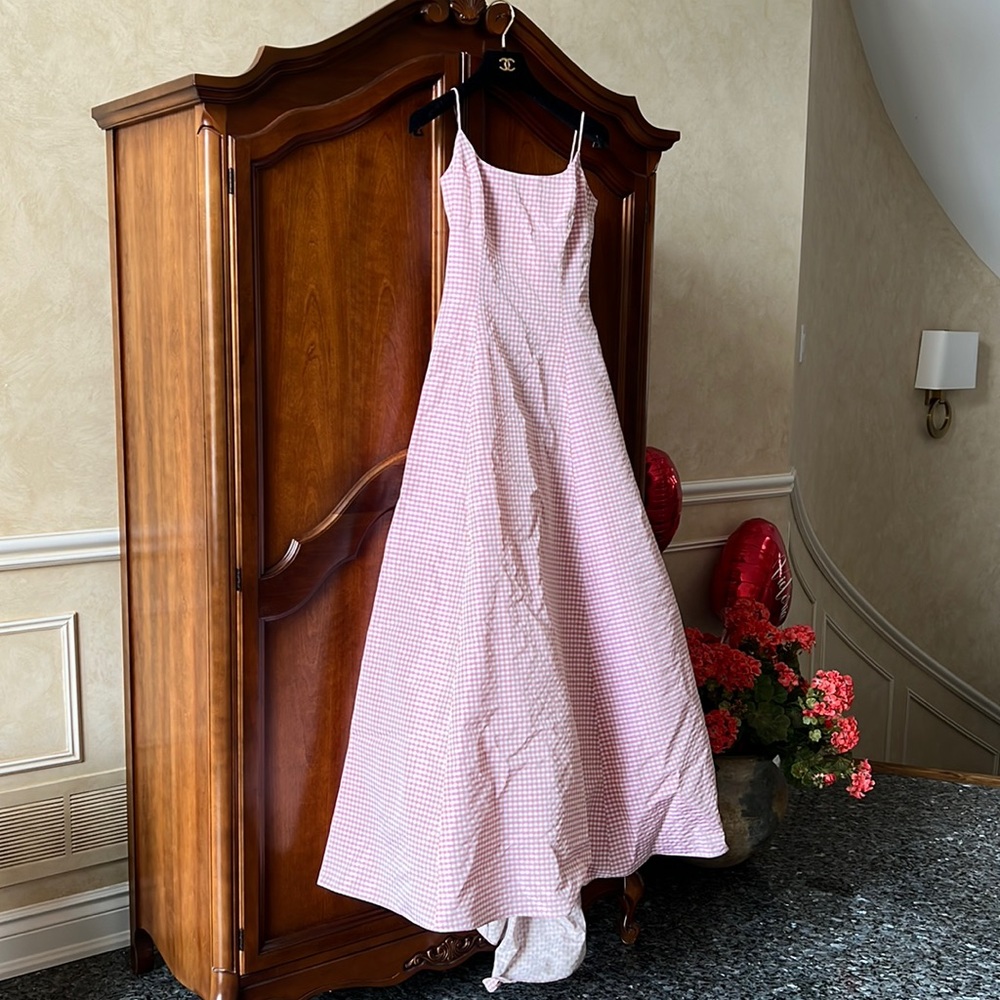 A.B.S by Allan Schwartz Checkered Pink Gown sz 2